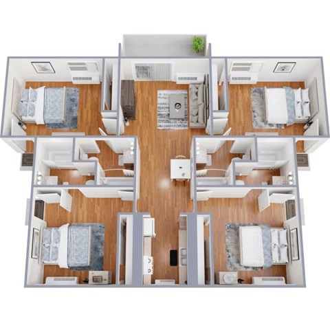 Floor plan for studio, 1 bath, 250 sqft
